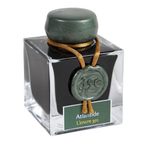 Vert Atlantide 350th Anniversary Ink with Gold Sheen J. Herbin Fountain Pen Anniversary Inks - Odd Nodd Art Supply