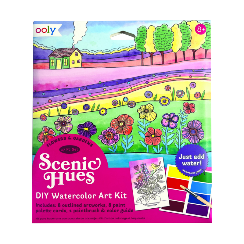 Flowers and Garden Scenic Hues DIY Watercolor Art Kit - Odd Nodd Art Supply