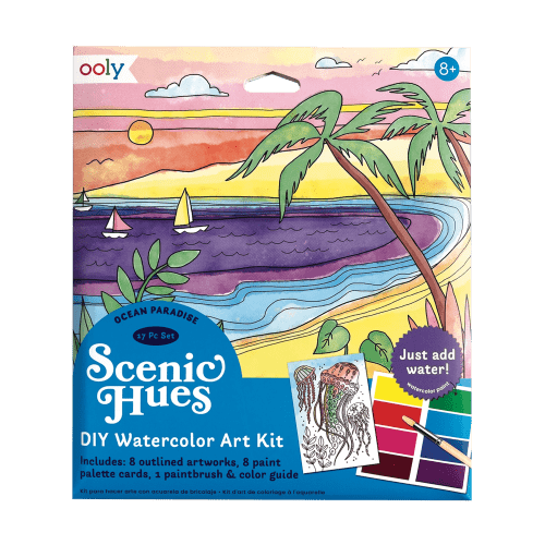 Ocean Paradise Scenic Hues DIY Watercolor Art Kit - Odd Nodd Art Supply