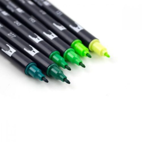 Green 6 Dual Brush Pen Sets - Odd Nodd Art Supply