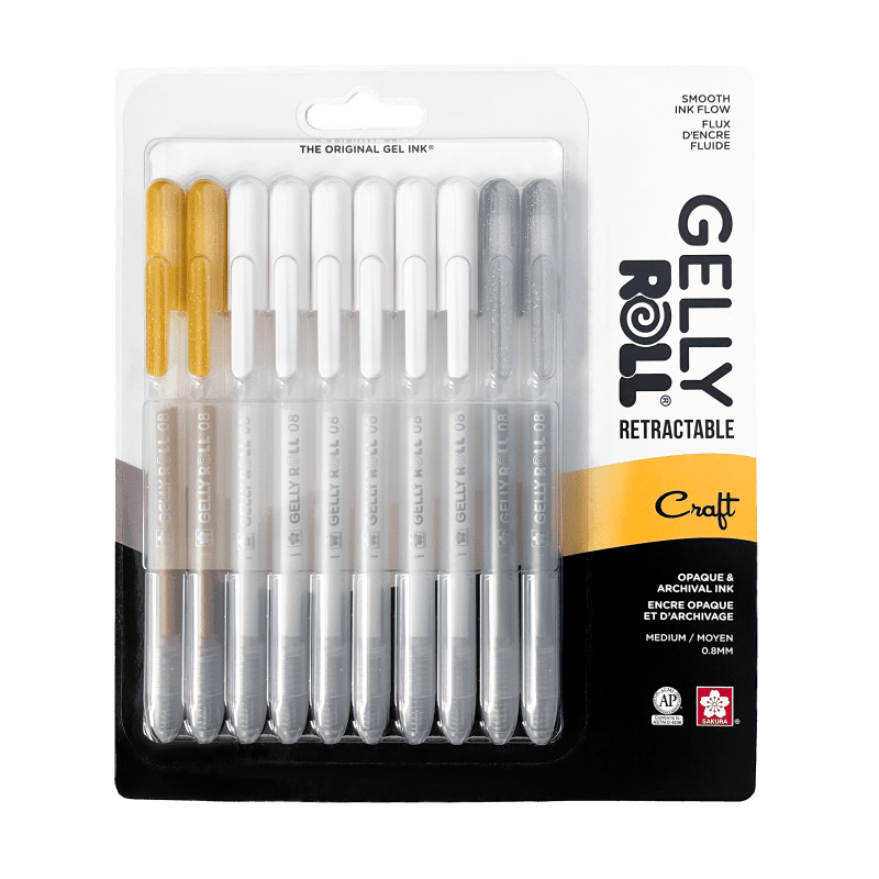 10 pack Craft Gelly Roll Retractable Pen Sets - Odd Nodd Art Supply