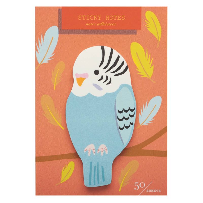 Bird Parakeet Die Cut Sticky Notes