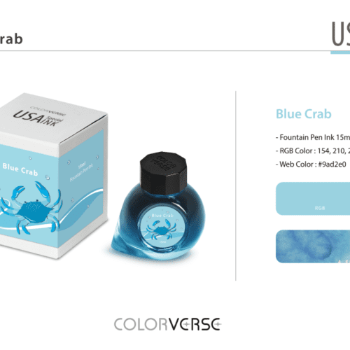 Colorverse USA Special Fountain Pen Ink - Odd Nodd Art Supply Blue Crab