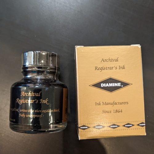 Diamine archival registrar's ink blue black - Odd Nodd Art Supply