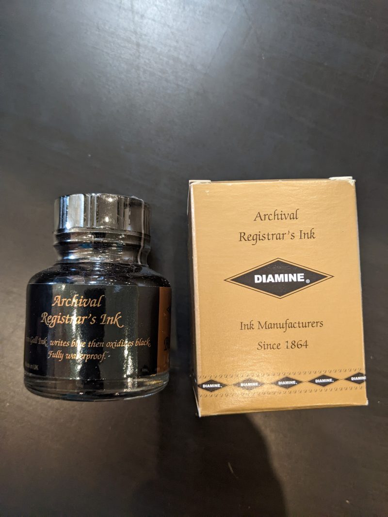 Diamine archival registrar's ink blue black - Odd Nodd Art Supply