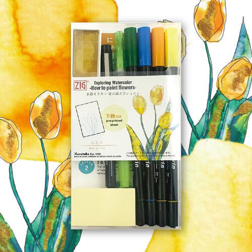 Exploring Watercolor, How To Paint Flowers, Wet On Wet, is from Kuretake - Odd Nodd Art Supply