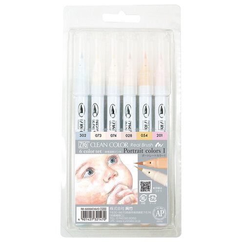 Clean Color Real Brush Marker Sets Kuretake Zig Portrait Colors 1 - Odd Nodd Art Supply