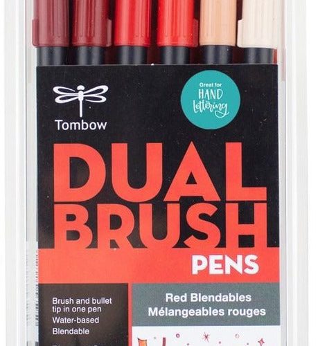 Red 6 Dual Brush Pen Sets - Odd Nodd Art Supply