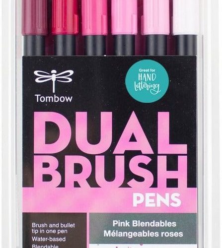 Pink 6 Dual Brush Pen Sets - Odd Nodd Art Supply