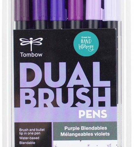 Purple 6 Dual Brush Pen Sets - Odd Nodd Art Supply