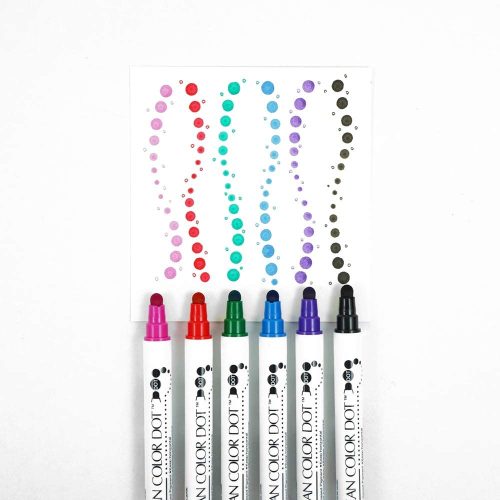 Clean Color Dot Marker Sets Set of 6 Kuretake  - Odd Nodd Art Supply