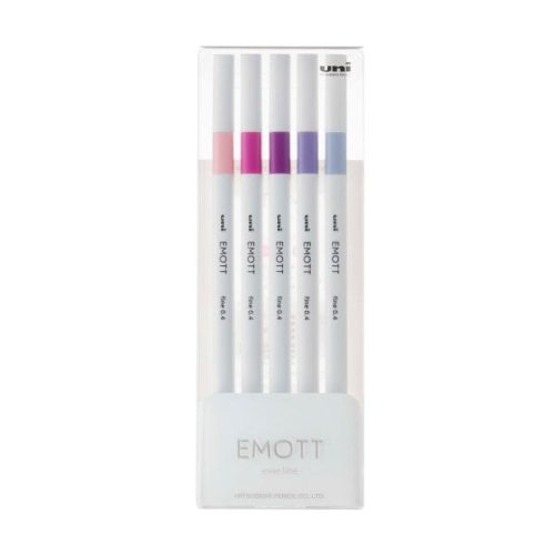 5-Pen Set #7 - Baby Pink, Pure Pink, Mauve, Lilac, Sea Fog Emott Fineliner Sets - Odd Nodd Art Supply