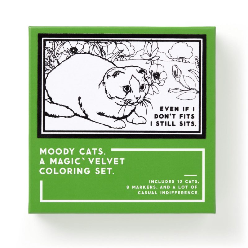 Moody Cats Magic Velvet Coloring Set - Odd Nodd Art Supply