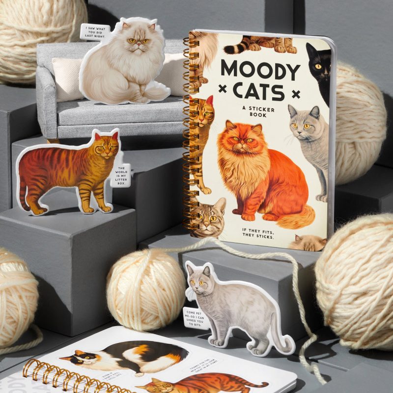 moody cats sticker book brass monkey goods 9780735382930 286959