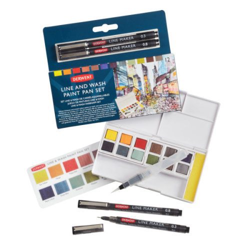 Derwent Paint Pan Travel Sets Line and Wash - Odd Nodd Art Supply