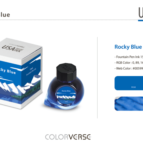 Colorverse USA Special Fountain Pen Ink - Odd Nodd Art Supply  Rocky Blue