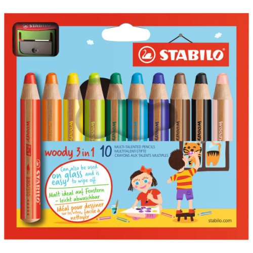 10 set sharpener STABILO Woody 3 in 1 - Odd Nodd Art Supply