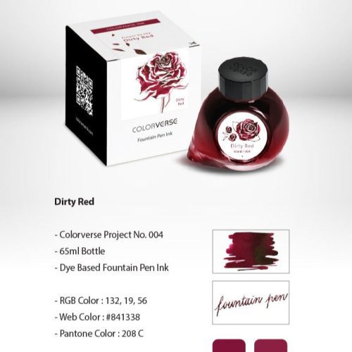 Colorverse Project Fountain Pen Ink Dirty Red - Odd Nodd Art Supply