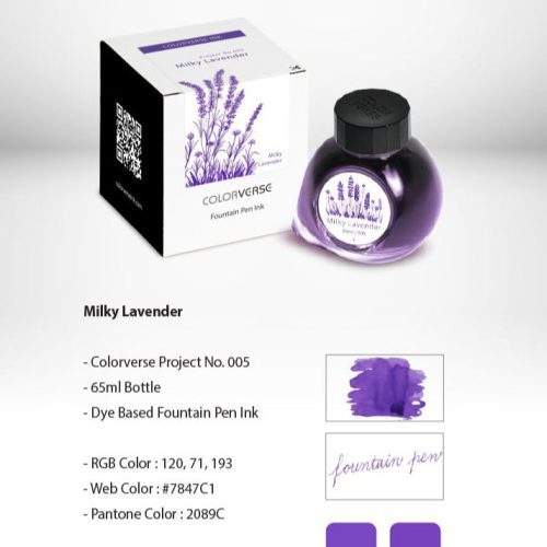 Colorverse Project Fountain Pen Ink Milky Lavender - Odd Nodd Art Supply