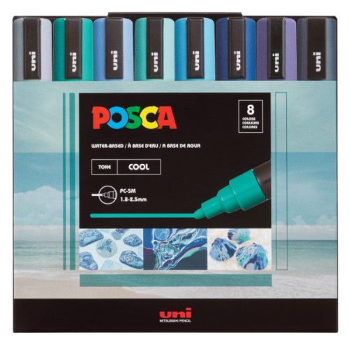 5M Cool 8 POSCA Acrylic Paint Marker Sets - Odd Nodd Art Supply